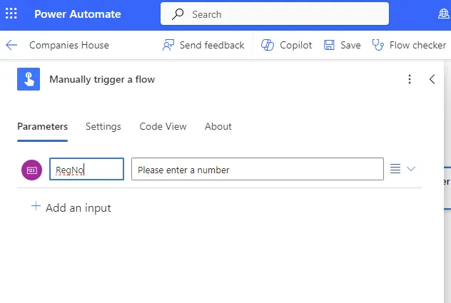 Configure the manual trigger